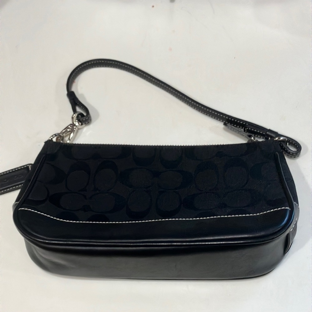 Coach vintage black C fabric shoulder bag